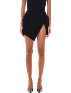 MUGLER Asymmetric Mini Skirt with Front Slit