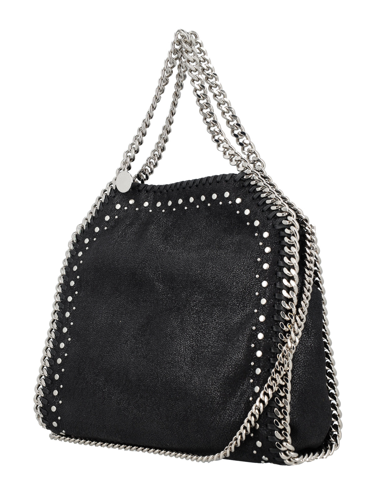 STELLA MCCARTNEY Mini Falabella Studded Tote with Silver Chain Detail – 27x26.5x8cm