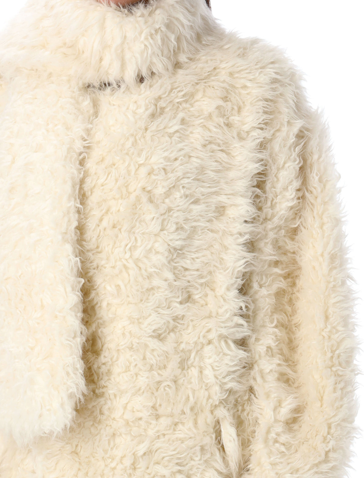 MSGM Faux-Fur Oversized Long Jacket in Size 38