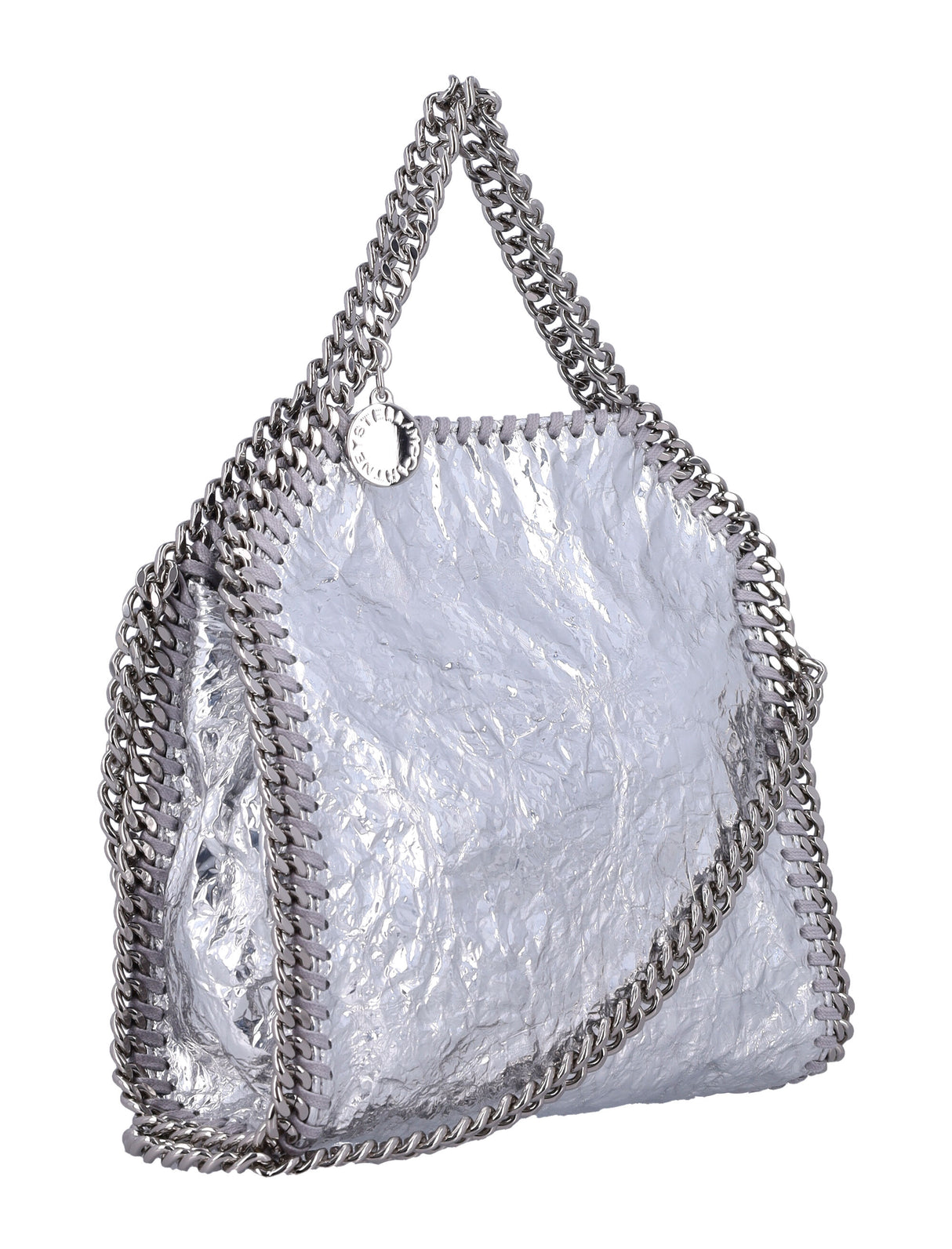 STELLA MCCARTNEY Mini Crackled Metallic Faux Leather Handbag