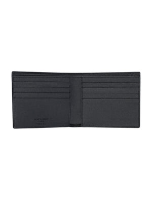 SAINT LAURENT Elegant Black Leather East/West Wallet - 11.5cm x 10cm