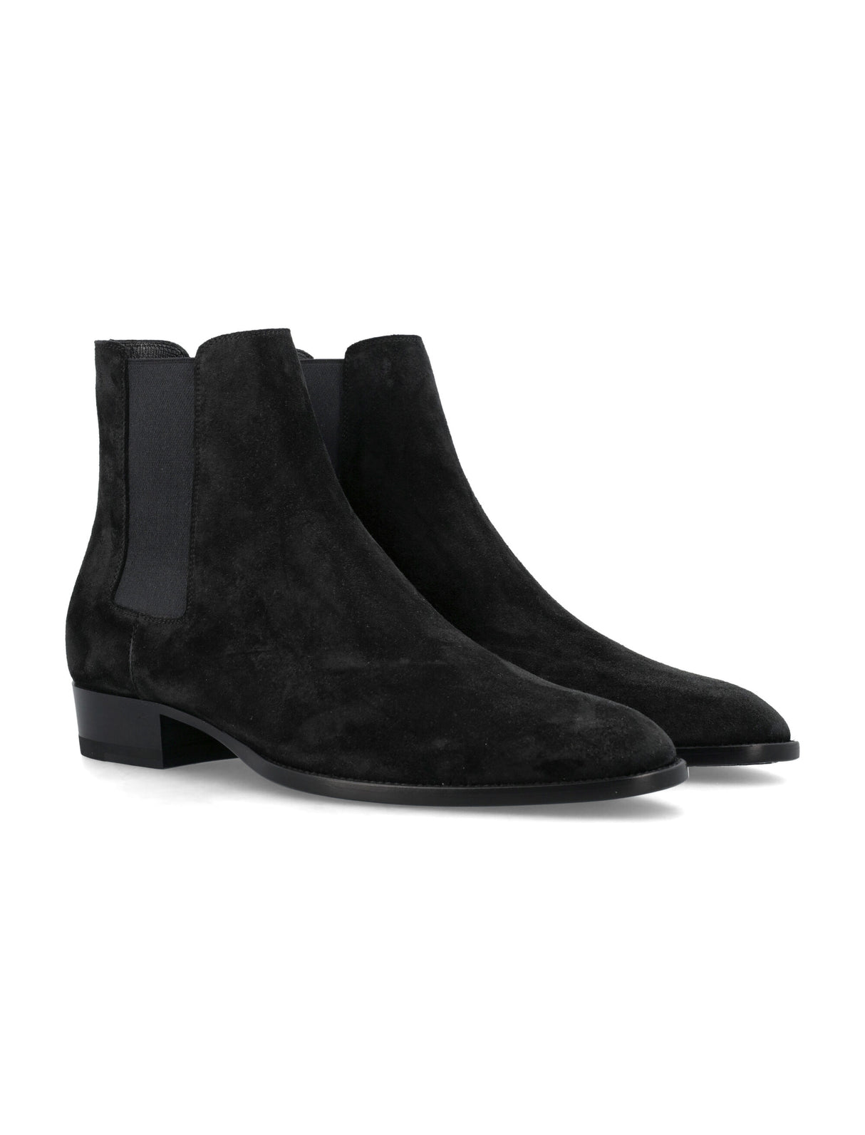 SAINT LAURENT Luxury Suede Chelsea Boots with 30mm Heel