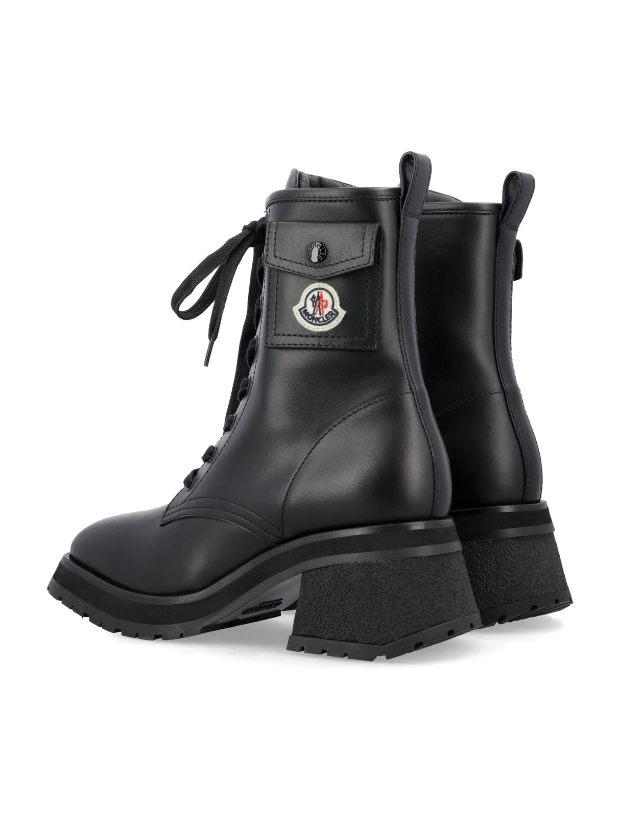 MONCLER Elegant Leather Ankle Boots with Pocket Detail