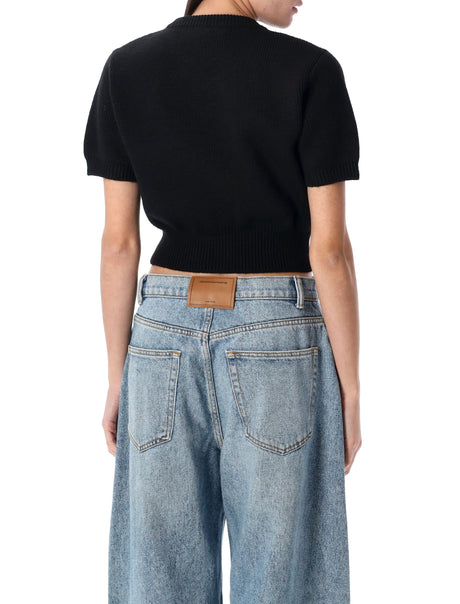 T BY ALEXANDER WANG Cropped Debossed Logo Sweater - Size S