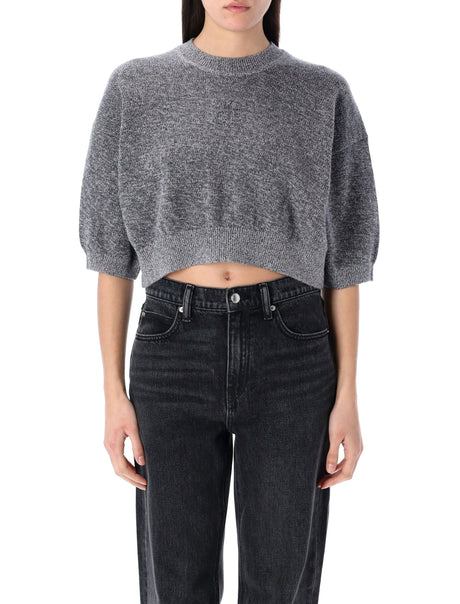 T BY ALEXANDER WANG Logo-Embellished Cropped Sweater - Mini Size