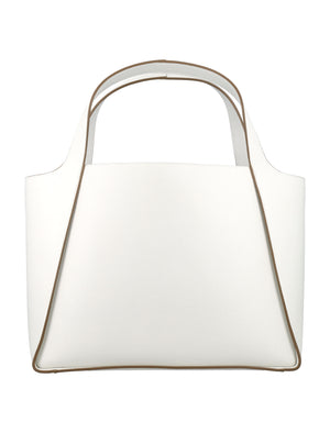 STELLA MCCARTNEY White Laser-Cut Tote Handbag by a Renowned Designer