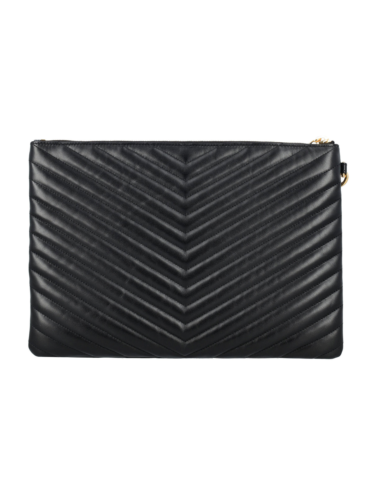 SAINT LAURENT Mini Chevron Quilted Pouch Handbag