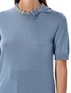 VALENTINO GARAVANI Crystal Embellished Wool Sweater