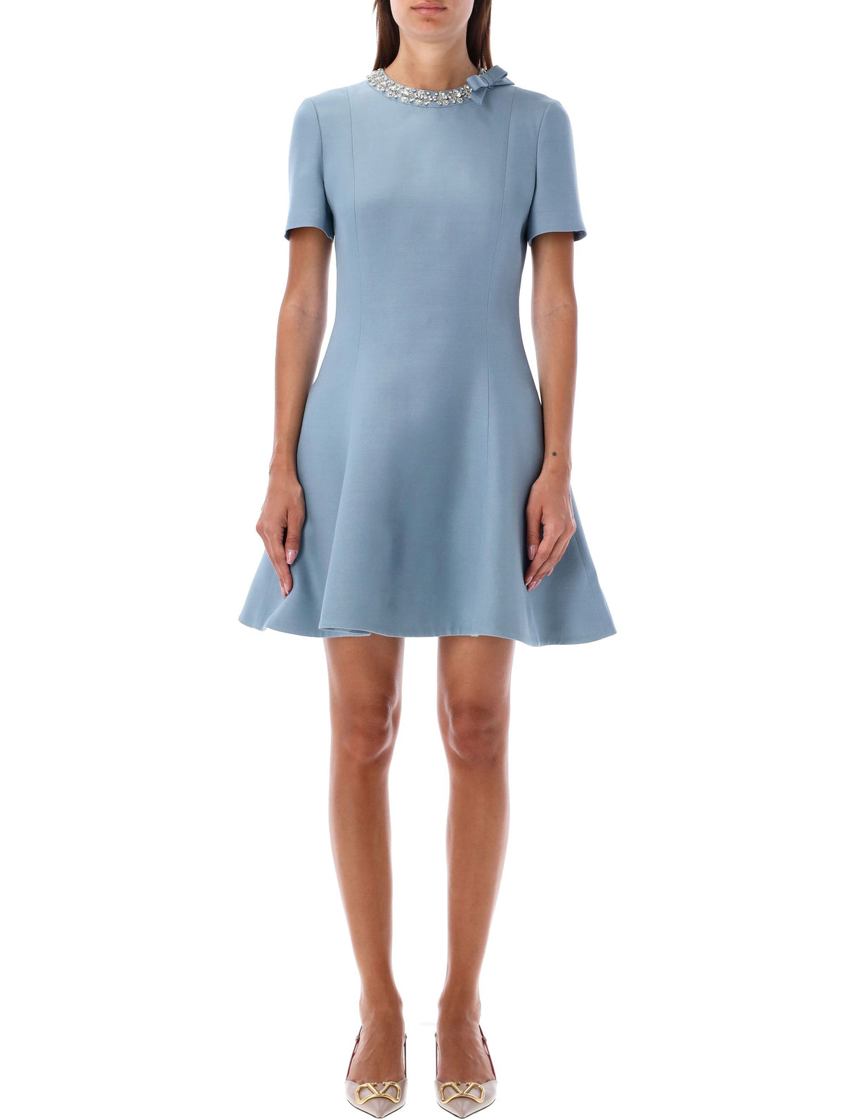 VALENTINO GARAVANI Embellished Collar Mini Dress