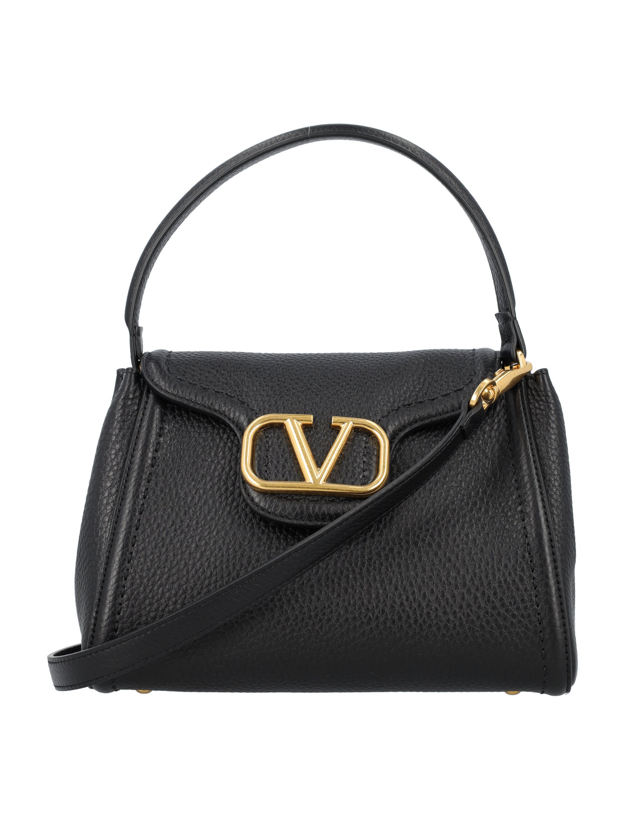 VALENTINO GARAVANI Elegant Mini Top Handle Handbag with Gold-Tone Details - 18x23x11.5 cm