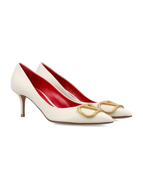 VALENTINO GARAVANI Elegant Leather VLogo Signature Pumps with 2.4 Inch Heel