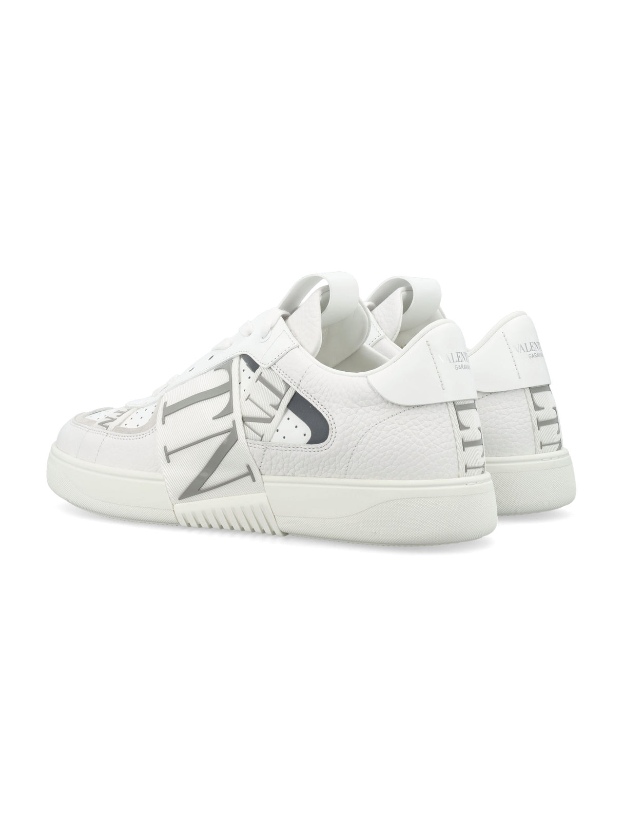 VALENTINO GARAVANI Modern Luxe Leather Sneakers with Logo Bands