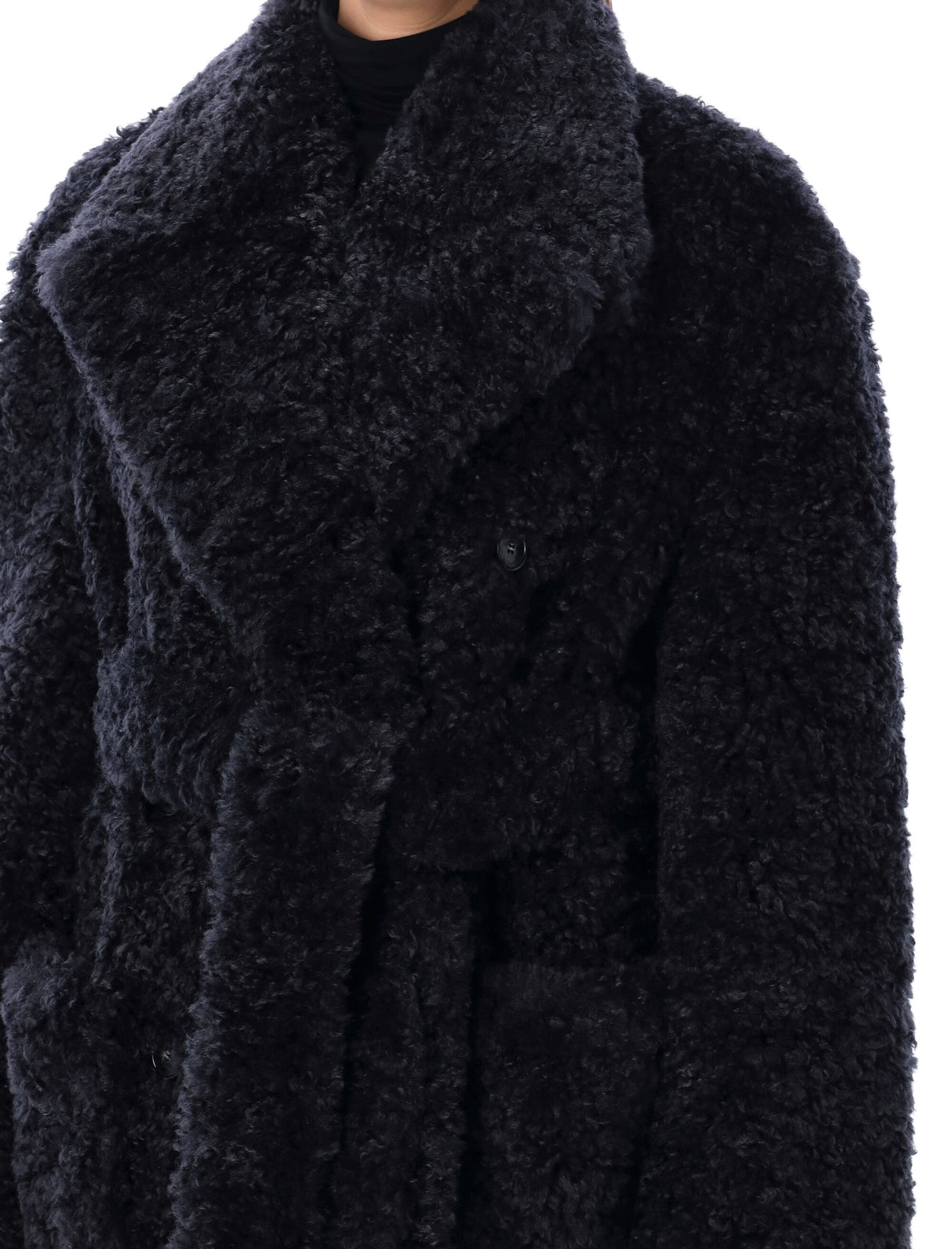 STELLA MCCARTNEY BELTED ECO FUR Jacket for Women - FW24 Navy