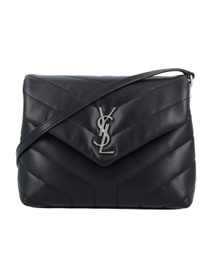 SAINT LAURENT Elegant Chevron Quilted Mini Shoulder Bag 14x20 cm