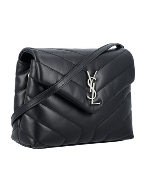 SAINT LAURENT Elegant Chevron Quilted Mini Shoulder Bag 14x20 cm