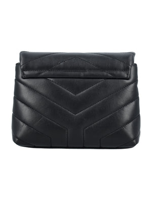 SAINT LAURENT Elegant Chevron Quilted Mini Shoulder Bag 14x20 cm