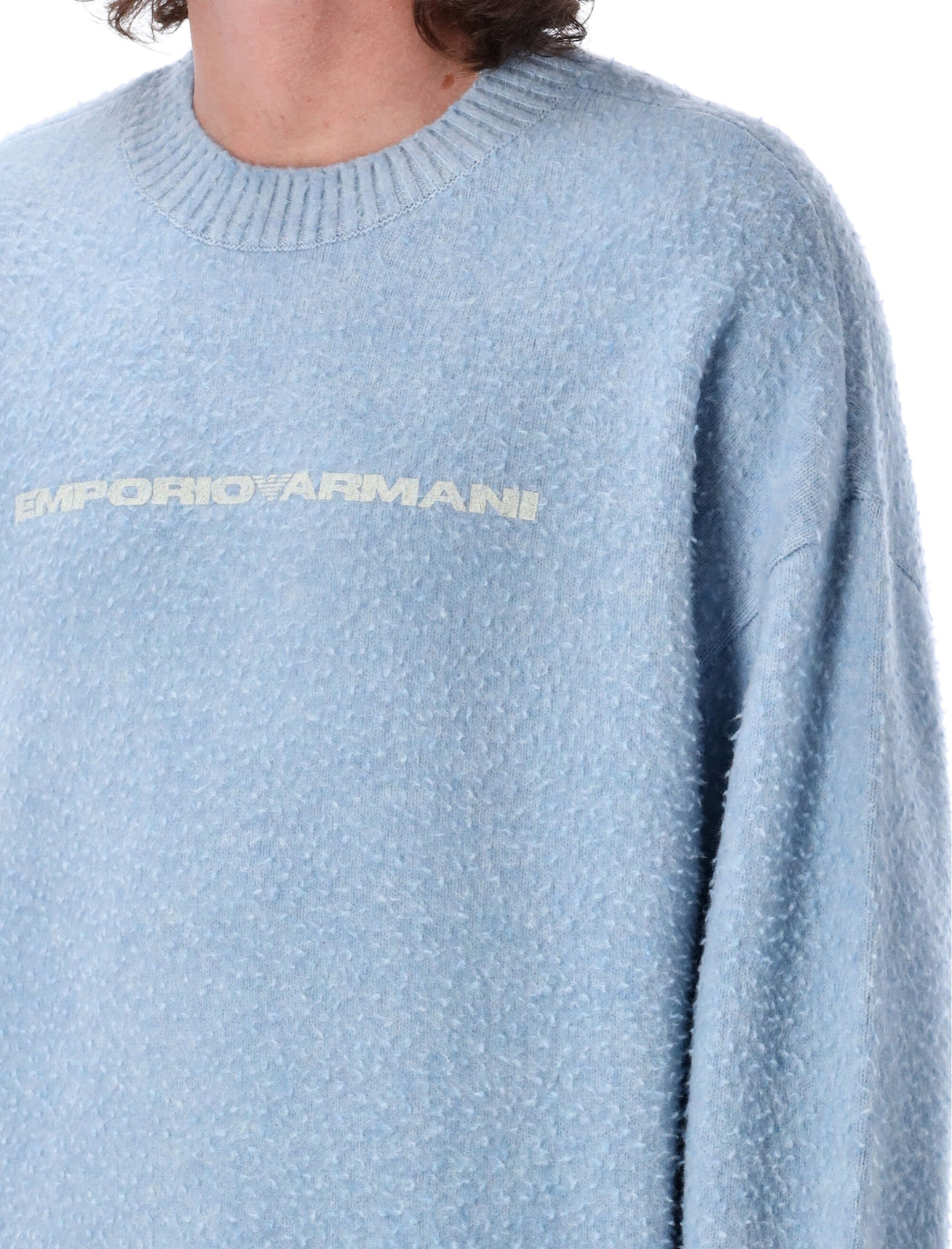 EMPORIO ARMANI Men's Logo Wool Blend Sweater - Size L