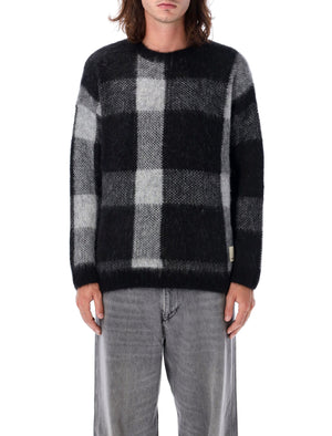 EMPORIO ARMANI Plaid Alpaca Sweater for Men - Relaxed Fit, Size L