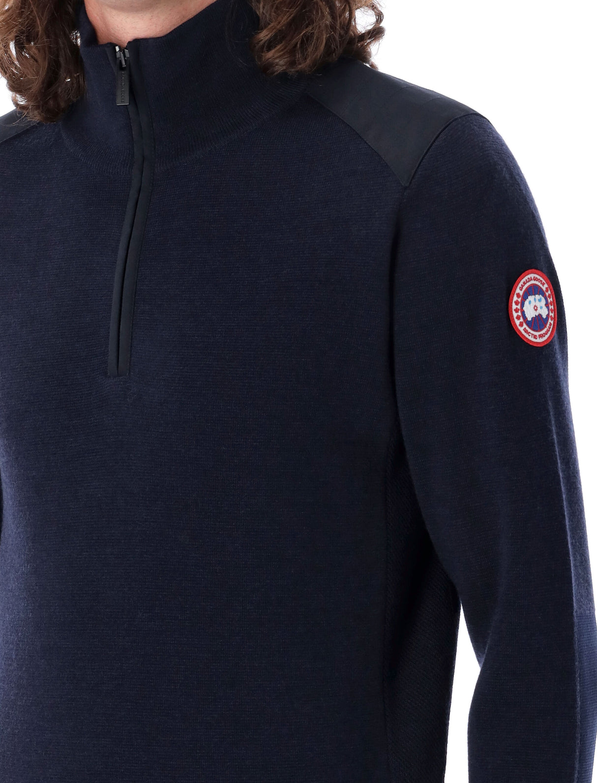 CANADA GOOSE Men's Quarter-Zip Merino Wool Sweater