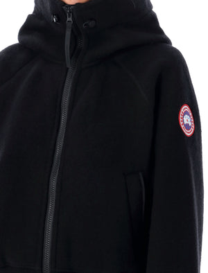 CANADA GOOSE Women's Fleece Bomber Jacket with Drawstring Hood - Size S