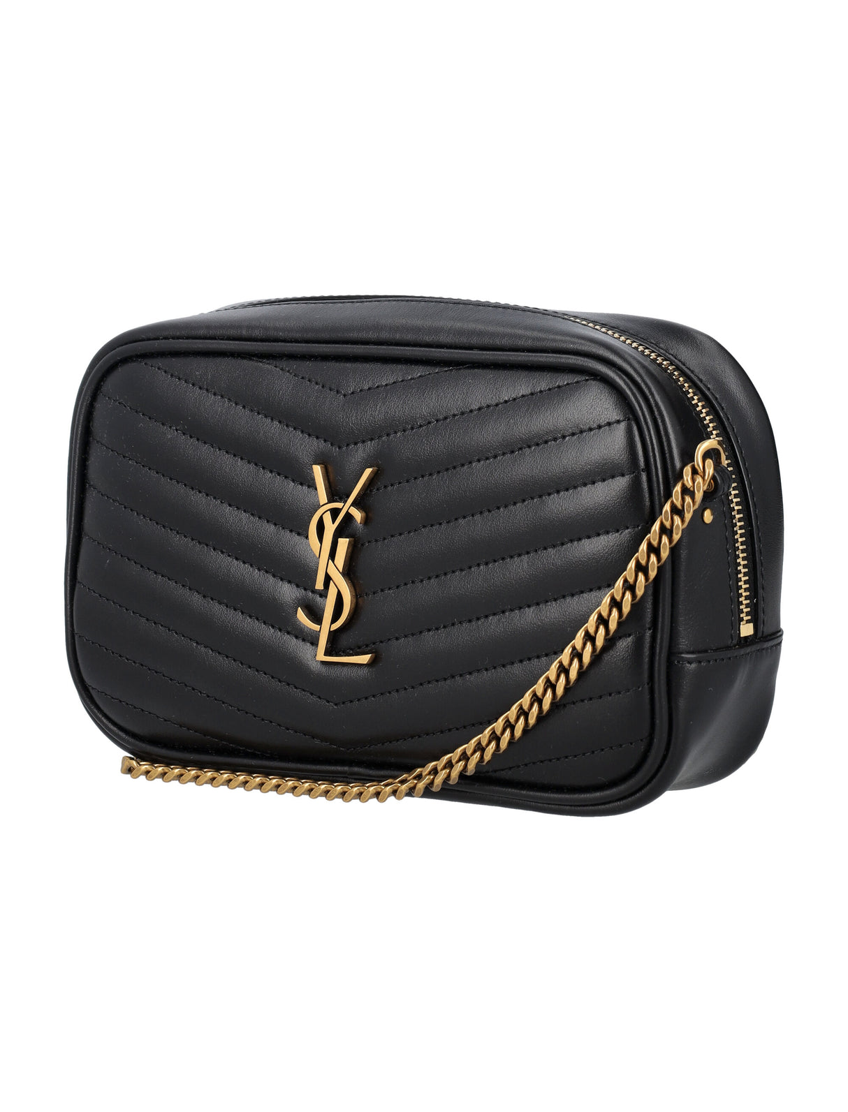 SAINT LAURENT Elegant Quilted Leather Mini Camera Bag – 13.5 x 20 x 6 cm