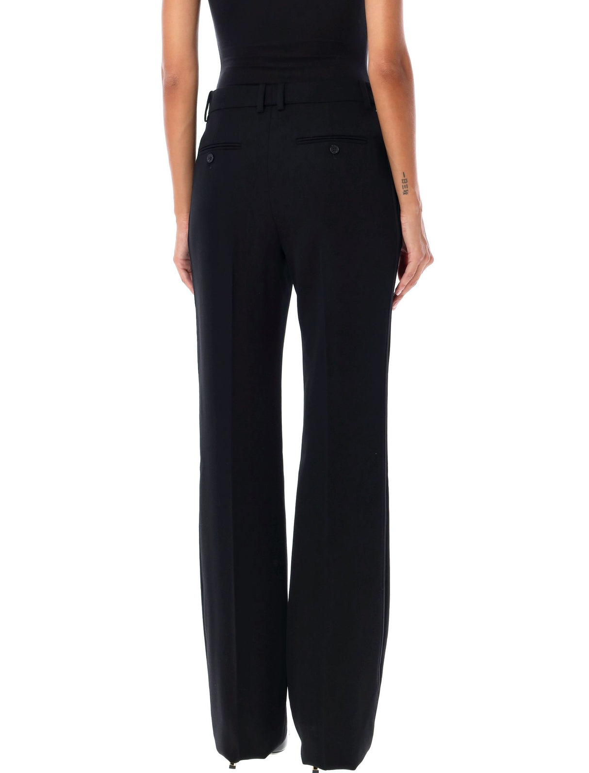 SAINT LAURENT High-Waisted Straight-Leg Smocking Pant - Size 36