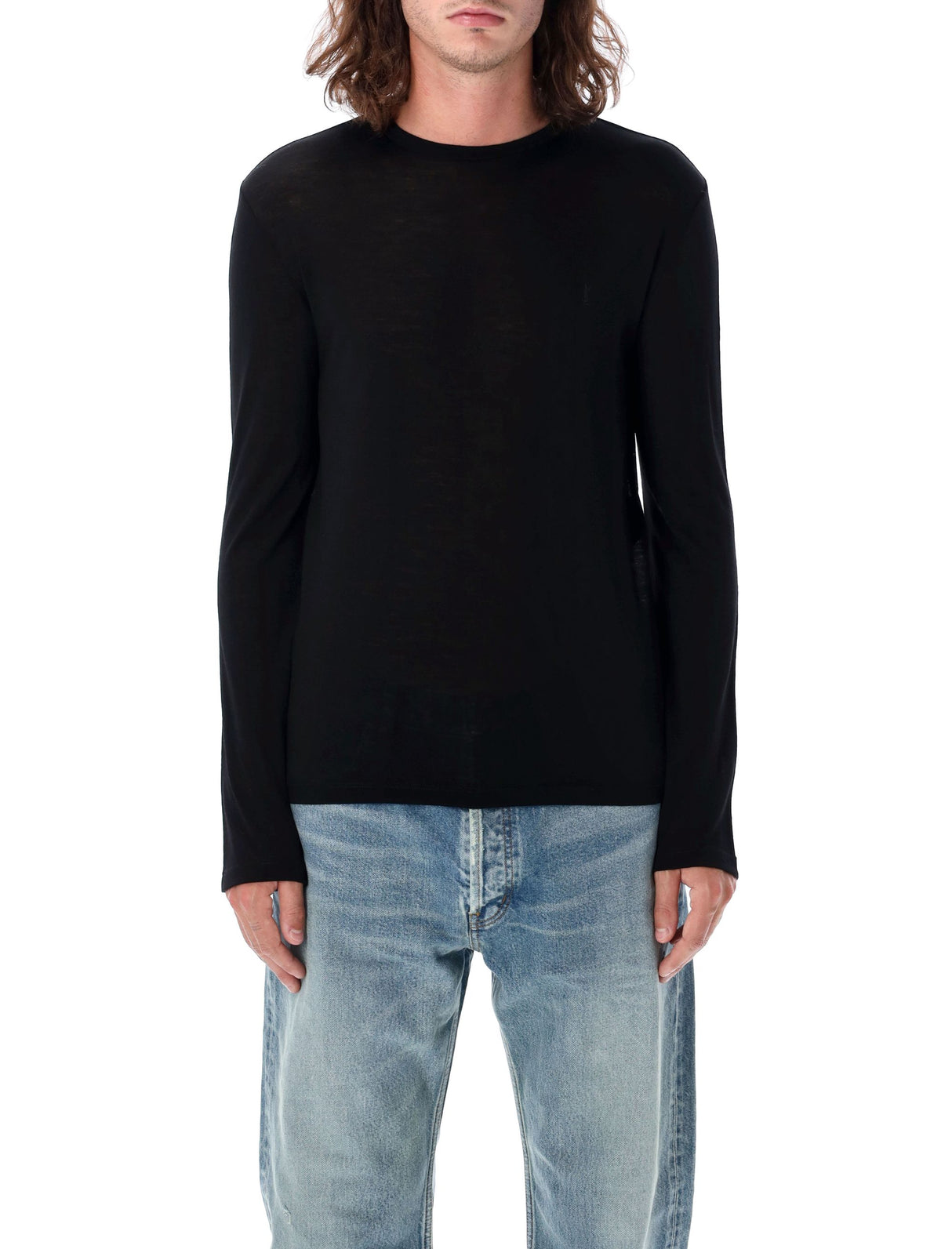 SAINT LAURENT Slim Fit Wool T-Shirt for Men - Size L