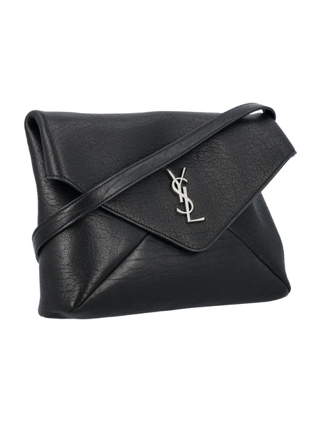 SAINT LAURENT Luxury Envelope Messenger Mini Handbag - 6.5"H x 9"W x 2.4"D