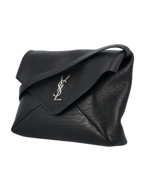 SAINT LAURENT Luxury Envelope Messenger Mini Handbag - 6.5"H x 9"W x 2.4"D