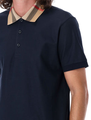 BURBERRY Classic Slim Fit Polo with Check Collar