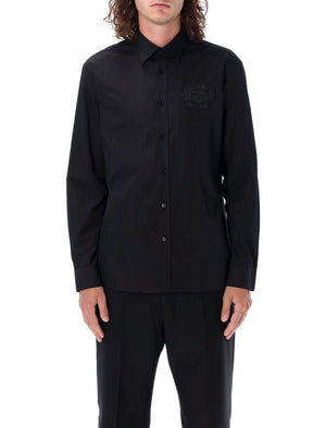 BURBERRY Elegant Black Cotton Shirt with Embroidered Detail