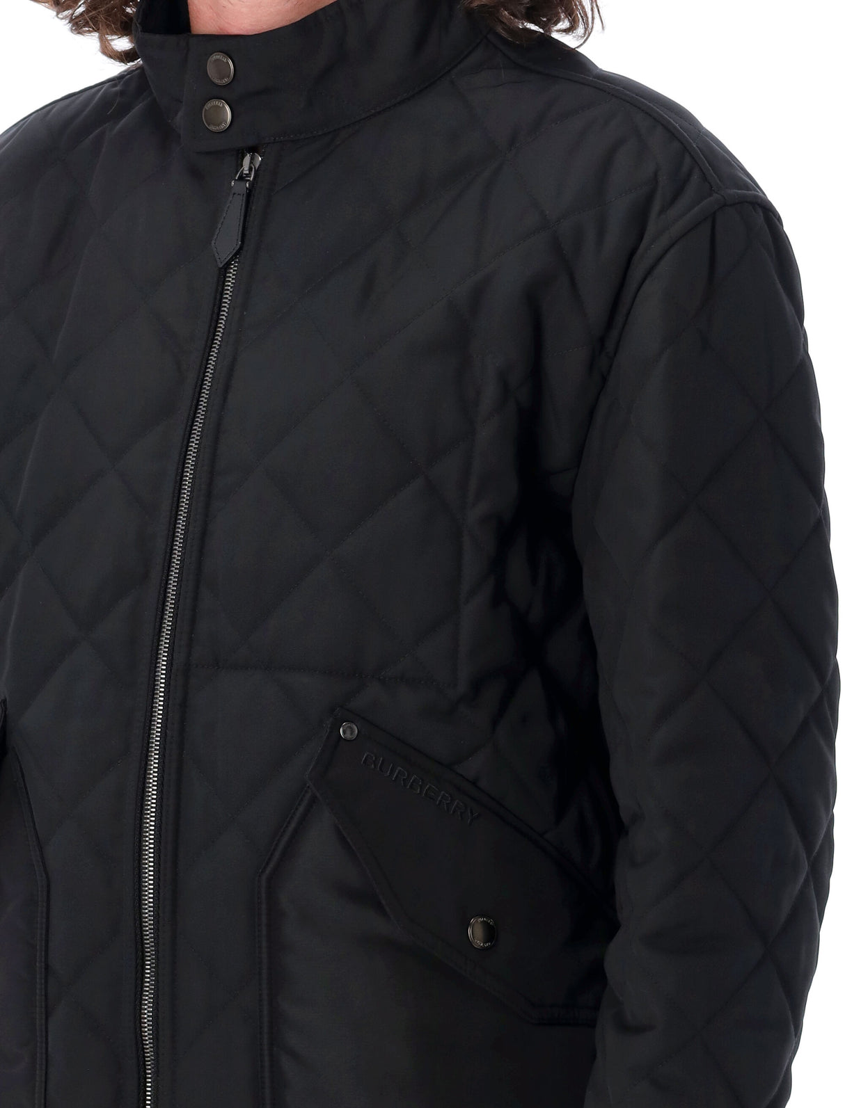 BURBERRY Classic Quilted Jacket with Check Lining - Size L