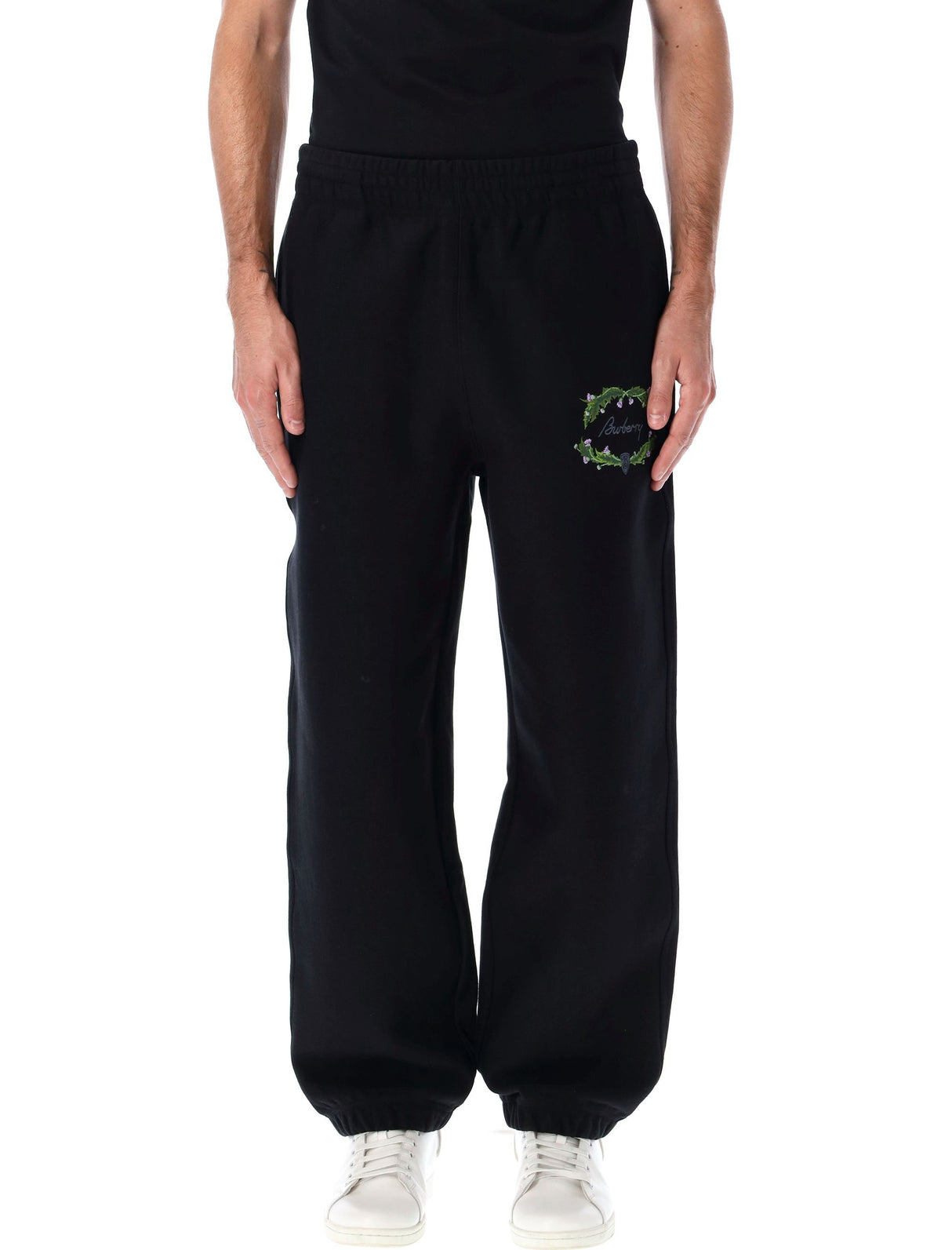 BURBERRY Embroidered Logo Sweatpants - Size L