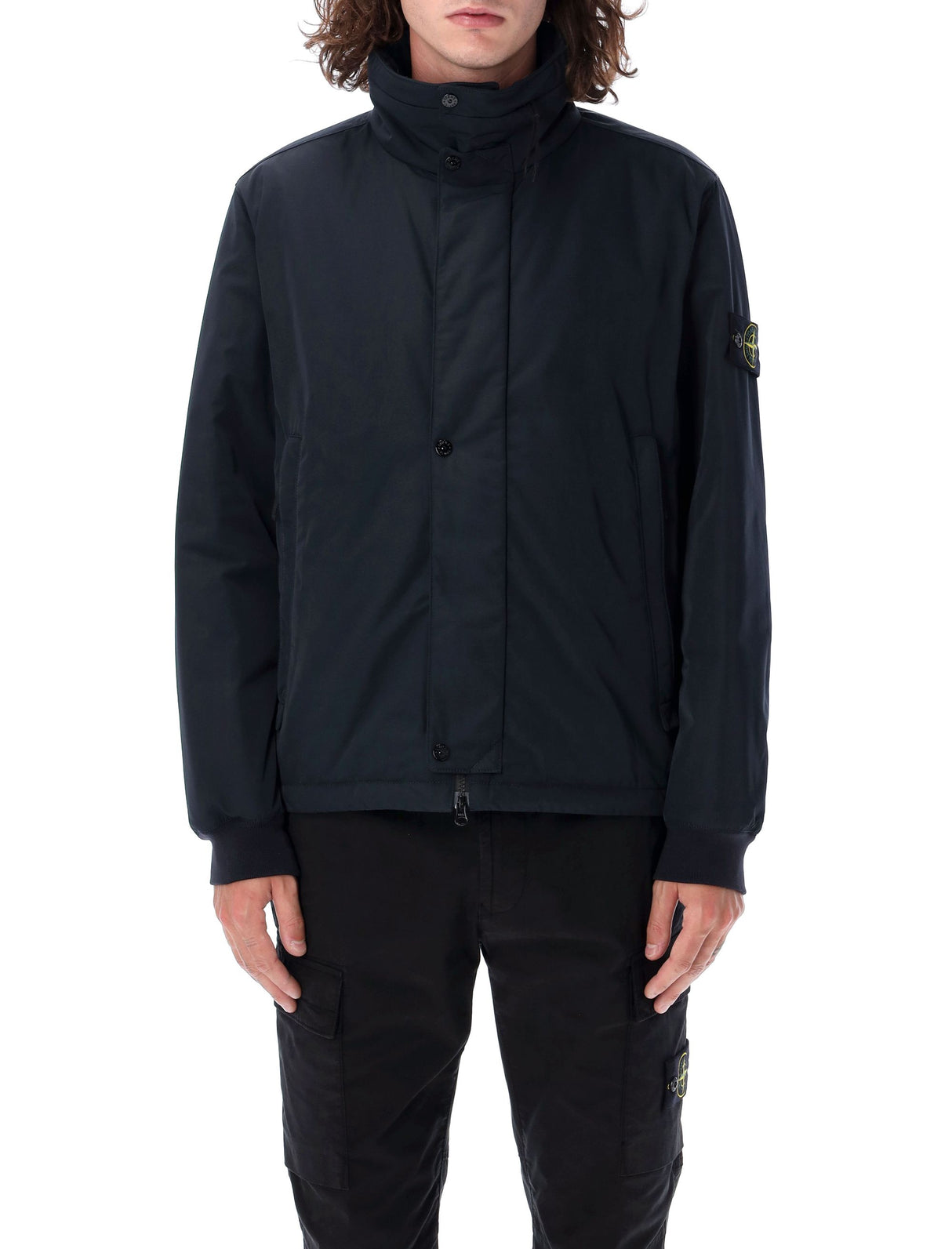 STONE ISLAND Seamless Nylon Down Jacket with Stand Collar