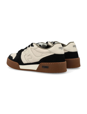 FENDI Retro Chic Leather and Suede Sneakers