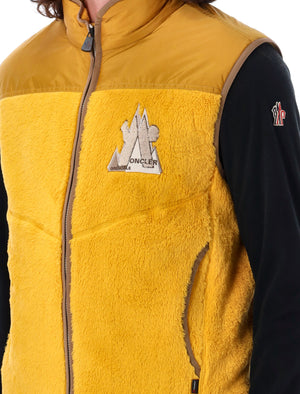 MONCLER GRENOBLE High-Collar Fleece & Nylon Sleeveless Vest