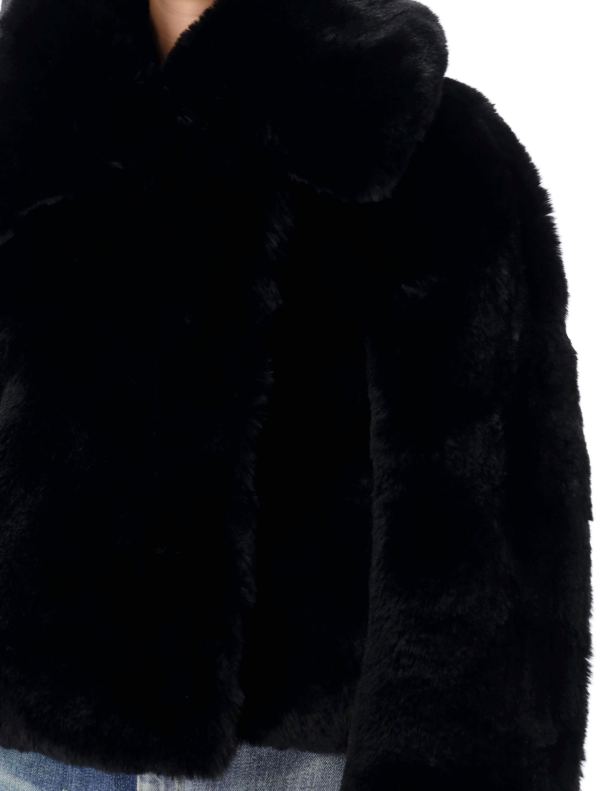 ACNE STUDIOS Fluffy Faux Fur Cropped Jacket