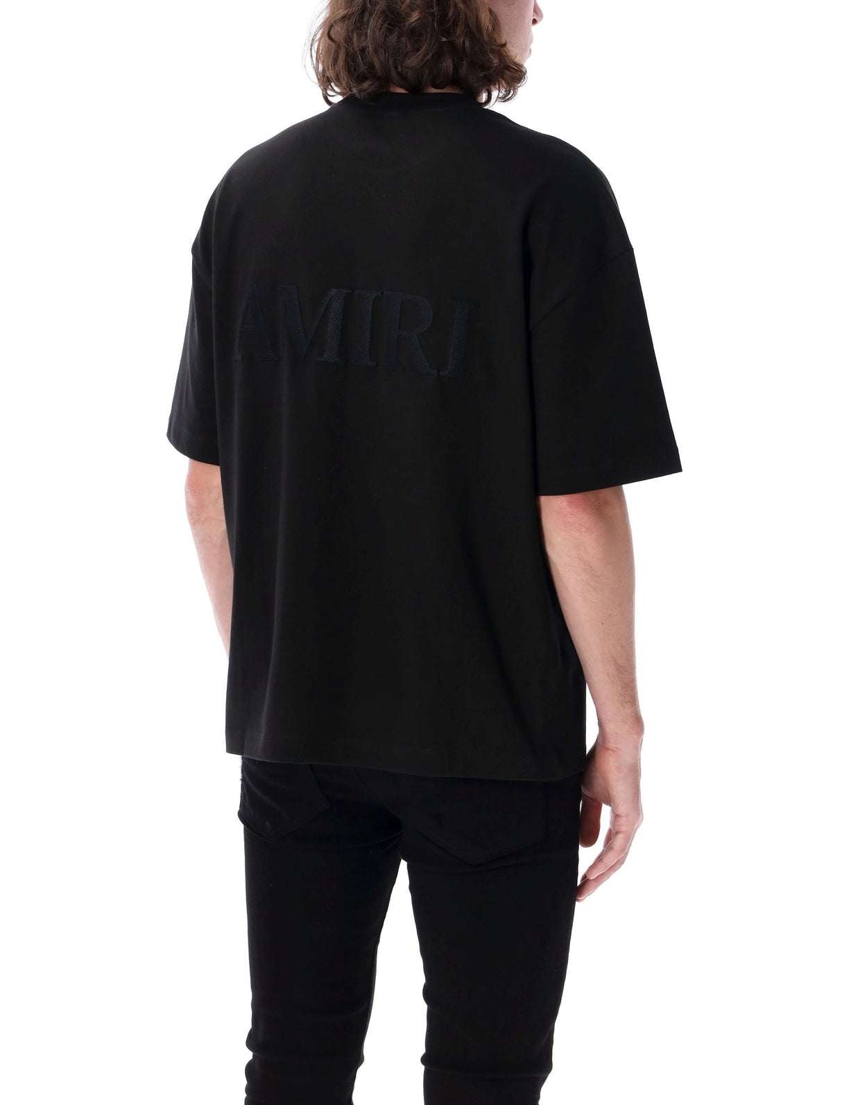 AMIRI Signature Black Cotton Oversized Tee