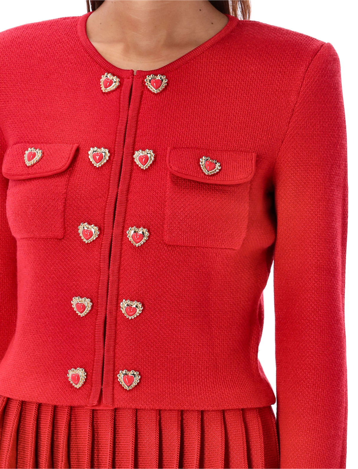 SELF-PORTRAIT Enchanted Heart Embellished Cardigan