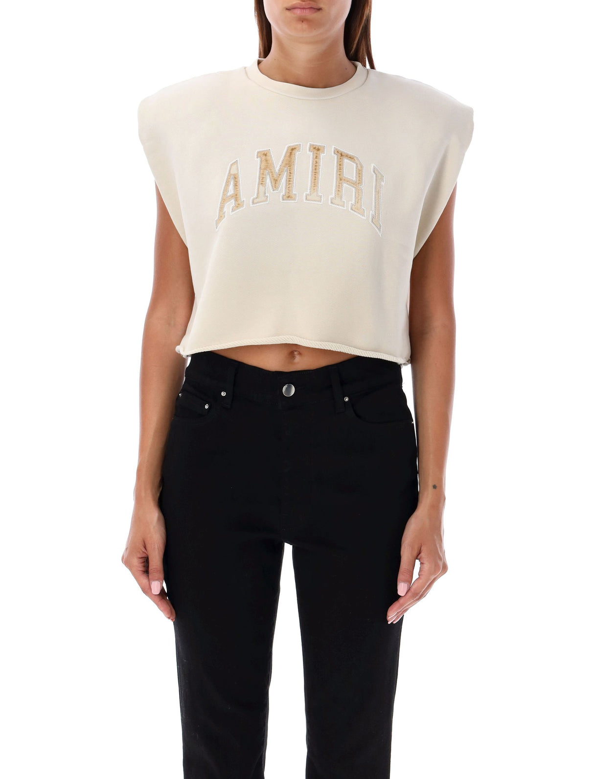 AMIRI Vintage-Inspired Shoulder Crop Tee