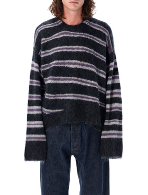 ACNE STUDIOS Men's Oversized Striped Crop Sweater - Size L