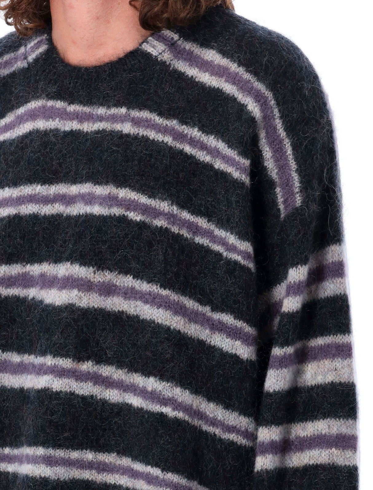 ACNE STUDIOS Men's Oversized Striped Crop Sweater - Size L