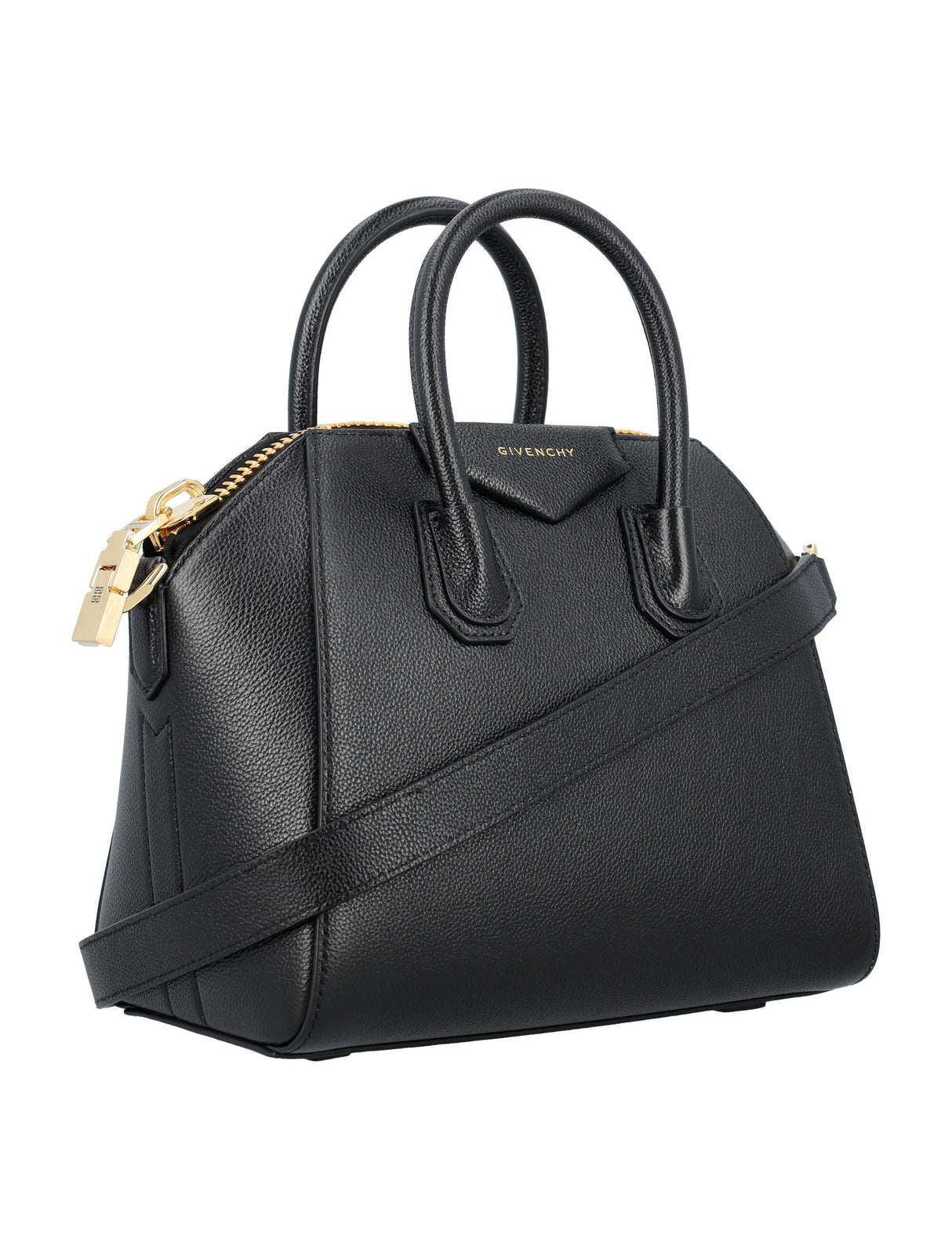 GIVENCHY Elegant Mini Leather Handbag with Gold-Tone Accents - 24x28x14 cm