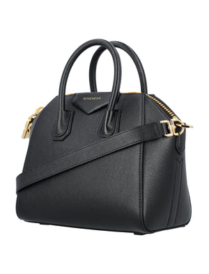 GIVENCHY Elegant Mini Leather Handbag with Gold-Tone Accents - 24x28x14 cm