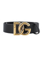 DOLCE & GABBANA Men's Crossover DG Logo Buckle Belt - Lux Leather - FW24