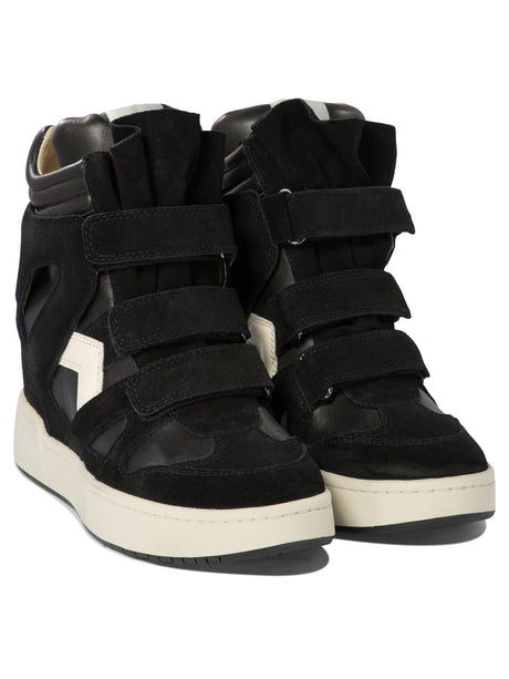 ISABEL MARANT Chic Suede High-Top Sneakers with Velcro Closure