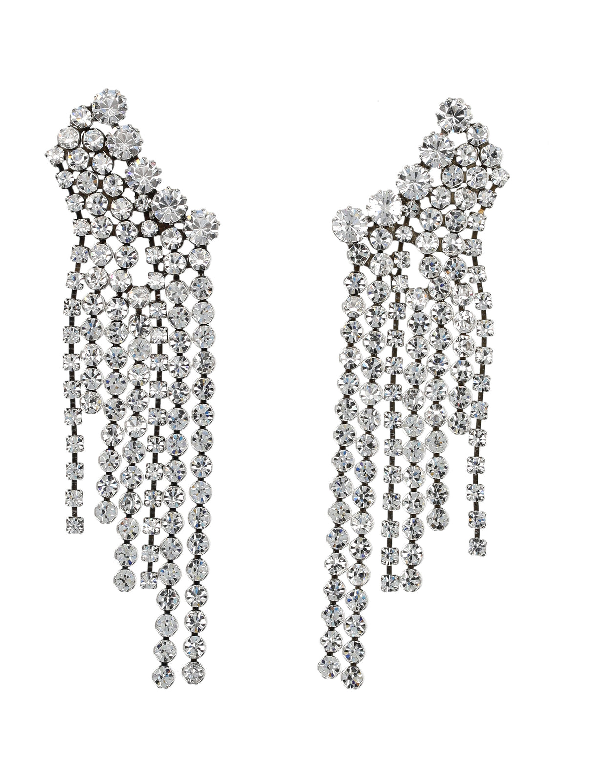 ISABEL MARANT Silver Crystal Fringe Earrings