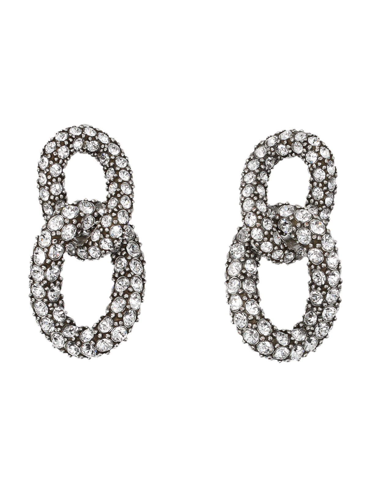 ISABEL MARANT Crystal Double Hoop Earrings