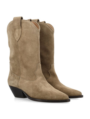 ISABEL MARANT Suede Cowboy Boots - 4 cm Heel Height