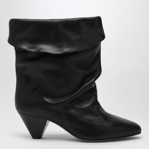 ISABEL MARANT Elegant Black Calfskin Ankle Boots